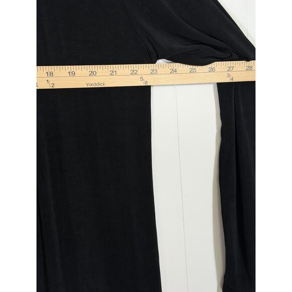 Chicos Travelers Open Front Slinky Knit Cardigan Sweater Size 2/Large Black - Picture 3 of 8